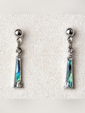Wild Pearl Abalone Lighthouse Dangle Earrings